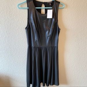 💗 ELLA MOSS Black Faux Snakeskin Jersey Dress